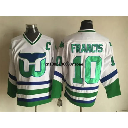 Ron Francis Jersey 10 Hartford Whalers Retro Ice Hockey Jerseys 9 Gordie Howe Jersey Old Team Sweater All Stitched Us Mens M-3XL