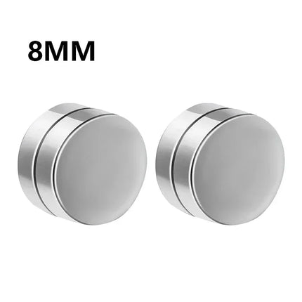 1Pairs Crystal Strong Magnetic Ear Stud Clip Earrings for Men and Women Punk Round Zircon Magnet Earrings Non Piercing Jewelry