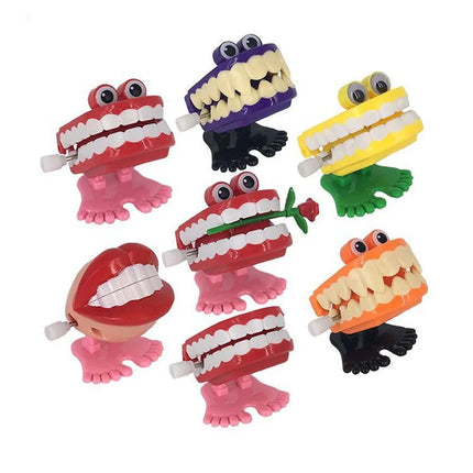 Jumping Teeth Gift Novelty Clock Toy Fun Christmas Halloween Children's Clockwork Toy Plastic Jumping Teeth Dental Dentist Gift