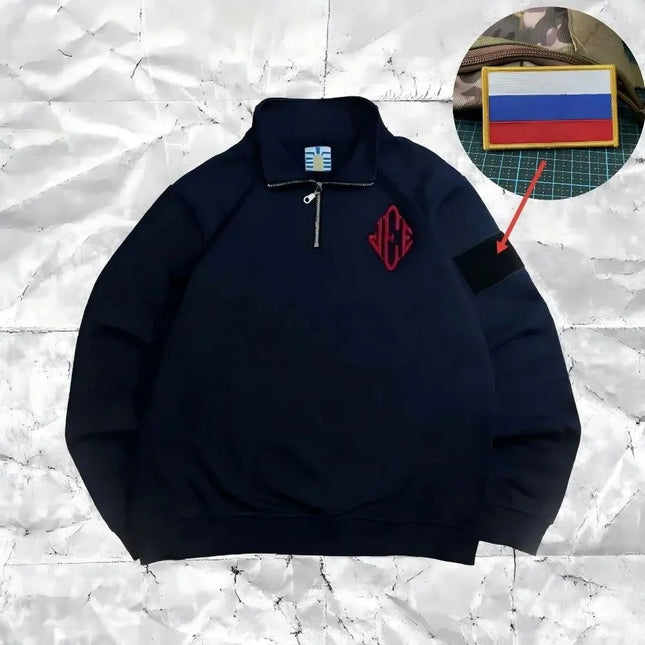 2026 Y2K Retro  Embroidery Quarterzip Pullover Hoodie Men Oversized Vintage Streetwear Sweatshirt Men Clothing Harajuku