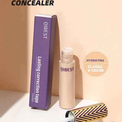 QIBEST Concealer Waterproof and Sweat Resistant Long Lasting Concealer Blush Cover Stains Acne Marks and Fade Dark Circles