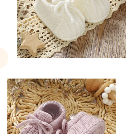Baby Shoes Knitted Newborn Bed Footwear 0-18M Warm Clothing Accessories Infant Boys Girls First Boots Fashion Solid Toddler Kid