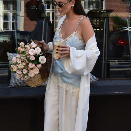 HH Sexy Women Asymmetrical Lace Slip Tops Summer Female Backless Sleeveless Off Shoulder Underwear Tanks Elegant Beach Camisole