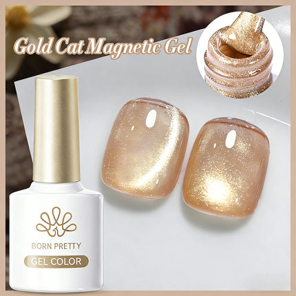 BORN PRETTY 10ml Silver Water Light Cat Magnetic Gel Nail Polish Nail Supplies Vernis Semi Permanent Gel for Fall Winter Nails