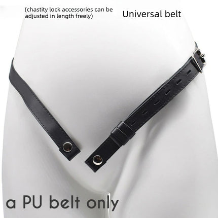 Chastity Cage PU Leather Anti-off Auxiliary Belt Anti-off Male Penis cage Adjustable Rope Chastity Lock Accessories sexyshop