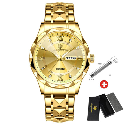 PAAZOMU Men's Wristwatch Top Brand Luxury Waterproof Luminous Date Week Men's Watches Stainless Steel Quartz Men's Watch Male reloj