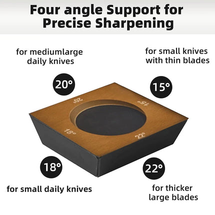 New Wooden【4 Angle】Rolling Knife Sharpener 15/18/20/22° Roller Sharpeners Professional Grinding System Diamond Sharpening Stone