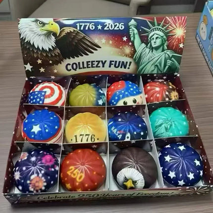 USA 250th Anniversary Liberty Dumplings Squishy Toy Set 1776-2026 Eagle Stars Stripes 12pc Stress Relief Gift Decompression Toy