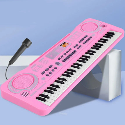 Kids Electronic Piano Keyboard Portable 61 Keys Organ with Microphone Education Toys Musical Instrument Gift for Child Beginner