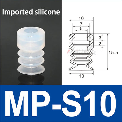 10Pcs Industrial robotic arm small vacuum suction cup single-layer SP double-layer DP three-layer MP silicone strong suction cup