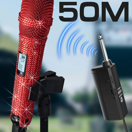 Wireless Karaoke Mic SKM9000 Custom Diamond-Encrusted  Microphone For Live Streams  Karaoke Shining Stage Essential