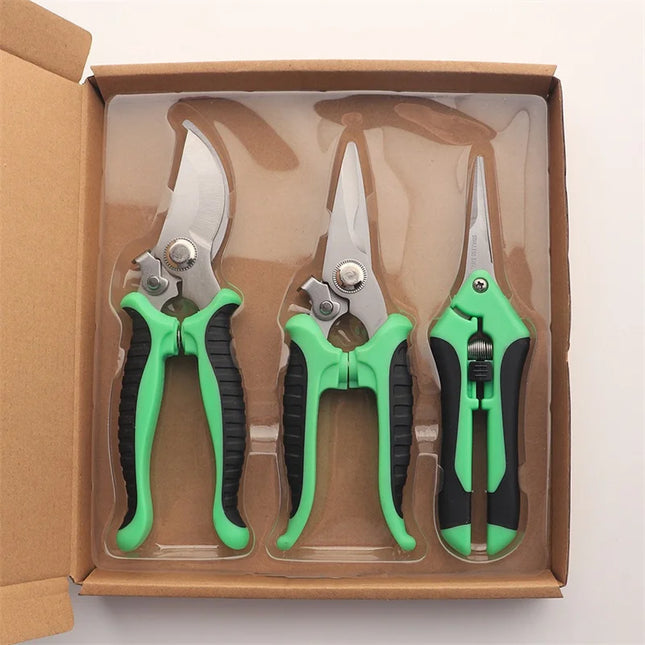 Stainless Steel Garden Scissors Set Gardening Shears Set Fruit Grape Thinning Pruning Shears Straight Gardening Flower Scissors