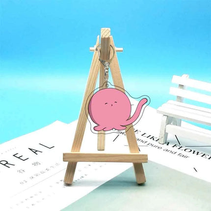 Anime Takopi’s Original Sin Cosplay Keychain Kawaii Pink Octopus Acrylic Pendant Key Chain Keyring Bag Accessories Prop Gift
