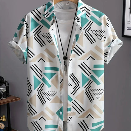 Simple Men's Shirt 3D Printed Retro Fashion Topshort Sleeve Beach Sweatshirt Street Hawaii Short Sleeved Shirt Men's Clothing