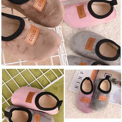 Kids Floor Sock Shoes Winter Thick Warm Girls boys Shoes Non-slip Soled Soft Plush Children Indoor Cotton Shoes