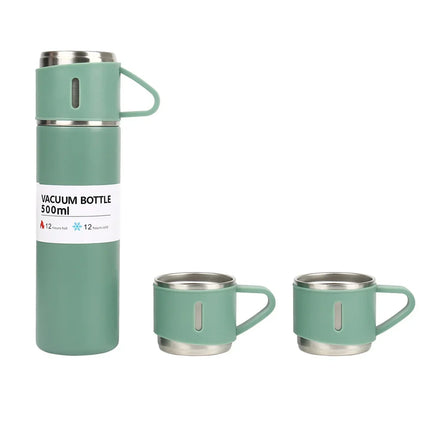 500ml/16.9oz Stainless Steel Thermo Vacuum Insulated Bottle with Cup for Coffee Hot Drink and Cold Drink Water Flask Set