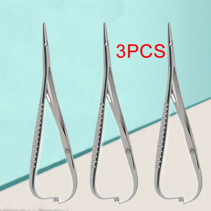3PCS Dental Orthodontic Elastic Placement Ligature Tie Holder Mathieu Extra Fine Beak Ligation Ring Hemostatic Forceps Dental