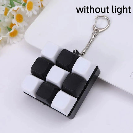 4/9 Keys Mechanical Keyboard Axis Tester LED Keyboard Key Toy Stress Relief DIY Button Keycap Fidget Keychain Toys Gift