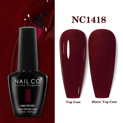 NAILCO 15ml Red Color Series Gel Varnish Coffee Gel Nail Polish Maximalism Reddish Gellak Design Brown Lacquer Nail Art Manicure