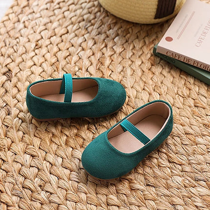 New Girl Dresses Casual Shoes Simple Fashion Children Leather Shoes Solid Color Spring Autumn Kids Princess Ballet Flat Shoes