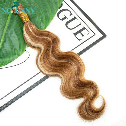 27/30/613 Mixed Color Braiding Hair Bulk Human Hair For Boho Braids Knotless Body Wave Bulk Human Hair For Braiding Wholesale