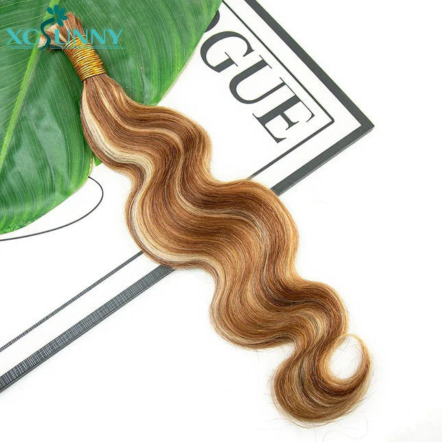 27/30/613 Mixed Color Braiding Hair Bulk Human Hair For Boho Braids Knotless Body Wave Bulk Human Hair For Braiding Wholesale