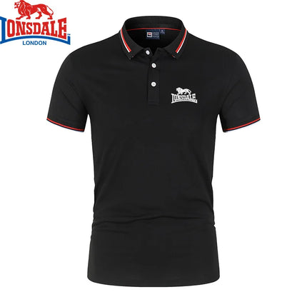 Embroidered LONSDALE New Summer Polo Shirt Men Hot High Quality Men's Short Sleeve Top Business Casual Polo-shirt for Men