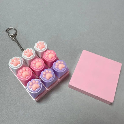 Cat Pawl Decompression 9 Keyboard Key Toy For Adults Antistress Toys Boys Girls Anti Stress Finger Keyboard Games Keychain
