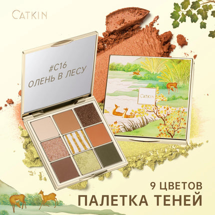 Catkin Glitter Shimmer Matte 9 PANS Eyeshadow Palette C16