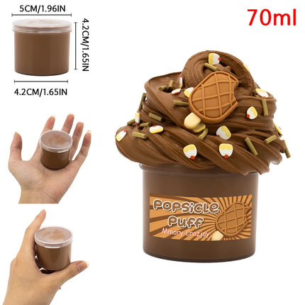 2.37oz Scented Butter Fluffy Popsicle Slimes Kit Stretchy Super Soft Sludge And Non-Sticky Charms Polymer DIY Party Favors Gifts