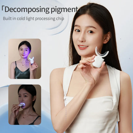 Cold Blue Light Teeth Whitening Kit 16 Mins Whitening Waterproof U-Shaped Tray Teeth Care Whitening Instrument for Home Use