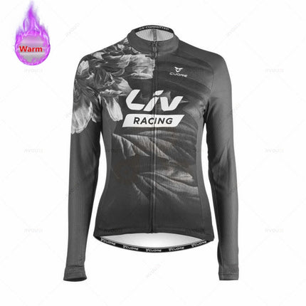 Liv Women Winter Bicicleta Set Outdoor Thermal Fleece Cycling Clothing Road Bike Shirt MTB Jersey Bicycle Uniform Roupa Ciclismo