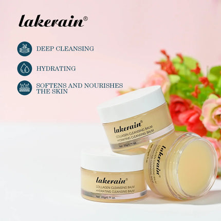 Pro-Collagen Cleansing Balm 3in1 Facial Cleanser For All Skin Types Soften Deep Cleanse Hydrate Makeup Non-greasy Cleansing Balm