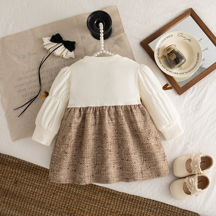 Girls Evening Party Costume Spring Autumn Korean Style Baby Girl Dress Lace Bow Design Long Sleeved Black Dress 0-2 Years