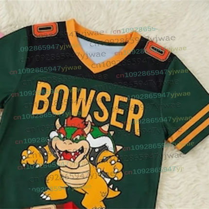 2026 Men Women Bros Yoshi Peach TShirt Summer Breathable Boy Girl V-neck Tee Oversize Short Sleeve Football Jersey For Fans Gift