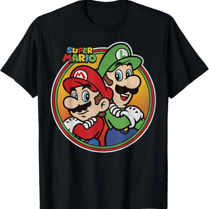 Game Super Mario Graphic Unisex 100%cotton Shirt High Quality 100%cotton O-neck Anime Harajuku Summer Men Japanese Fashion Shirt