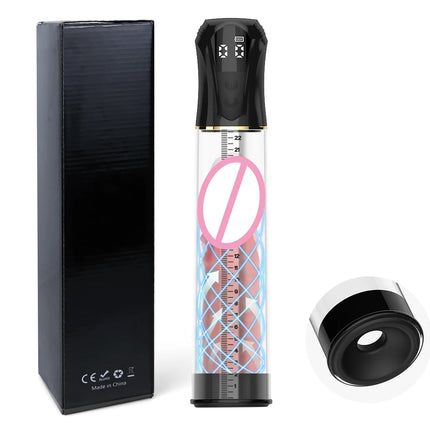 Rechargeable Adult Toy Men Electric Penis Pump Automatic Vacuum Suction Amplifier With 5 Suction 6 Training Mode Digital Display