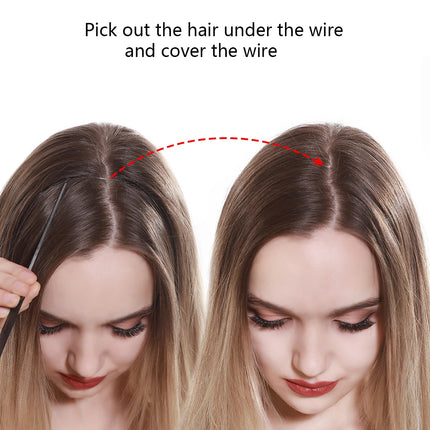Synthetic No Clip Wave Hair Extensions Ombre Natural Black Blonde Pink One Piece False Hairpiece Fish Line Fake Hair Piece