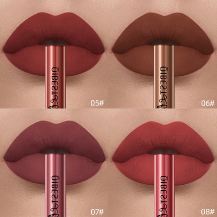 QIBEST Liquid Lipstick Waterproof Velvet Nude Matte Sexy Red Lip Gloss Long Lasting Nonstick Lip Stain Makeup 24 Colors Hots