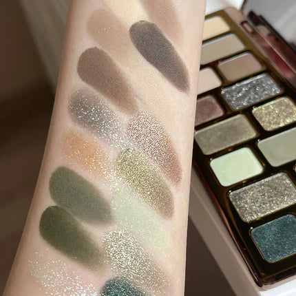 DIKALU 16 Color Eyeshadow Palette Professional Women Makeup Long-Lasting Pearly Shiny Pink Blue Green Eye Shadow Palette Glitter