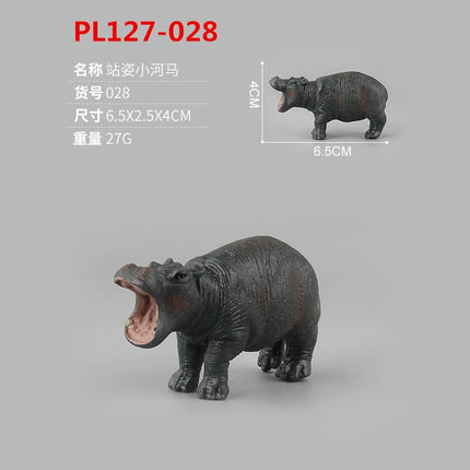 High Quality Simulated Wildlife Set Roaring Hippopotamus Model Realistic Hippo Family Decor Toys For Children Christmas Gifts