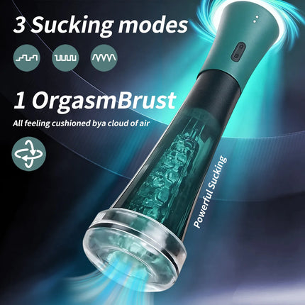 Male Masturbator Penis Pump Enlarger Transparent Visual Male Sex Toys for Men APP Control Vibrating Vacuum Suction Glans Trainer