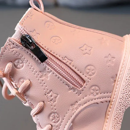 Bota Kid Boots Kid Fashion Boots Autumn Winter Boys British Plush Short Boot Girl Ankle Boots French Boy/ Girls Boot Kid Shoes