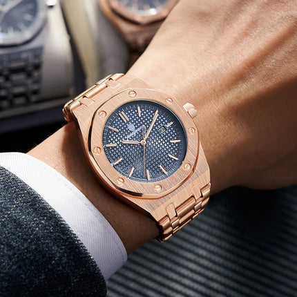 PAAZOMU Luxury Watches For Men Stainless Steel Waterproof Luminous Man Watch Date Week Fashion Casual Men's Quartz Watch Reloj
