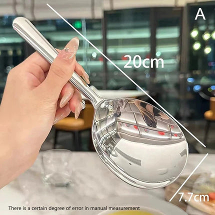 2PCS For Daily Use Stainless Steel Ladle For Serving Soup Rice Serving Spoon Drain Hole Heat Insulated Handle Kitchen Utensils