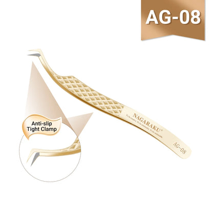 Nagaraku Fiber Tip Tweezer For Eyelash Extensions Professional Eyelash Tweezers Antistatic Straight Anti-slip Nano Technology
