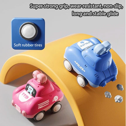 Children's Push-Type Car, Inertia Pull-Back Car for Boys and Girls 1-3 Years Old, Cartoon Toy Car Birthday Gift