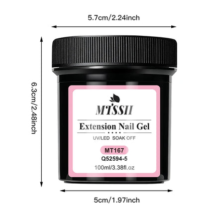 100ml Large Capacity Extension Nail Gel Pink Semi-Permanent UV/LED Gel Varnish Suitable for DIY Design Nail Art Extension Tool