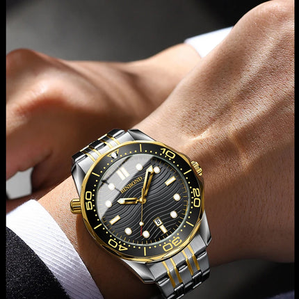 BINBOND Brand New Fashion Ultra-thin Sea Horse Series Men's Business Quartz Watches Waterproof Luminous Sports Casual Men's Watch