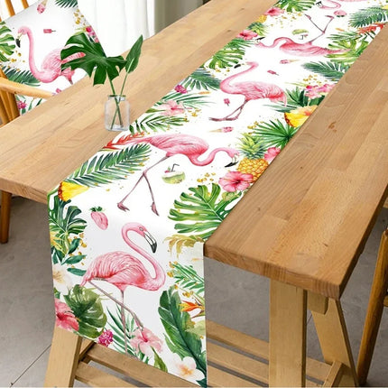 Floral Tropical Linen Table Runner Palm Leaf Table And Kitchen Linens Home Decor Items For Mediterranean Outdoor Dining Summer
